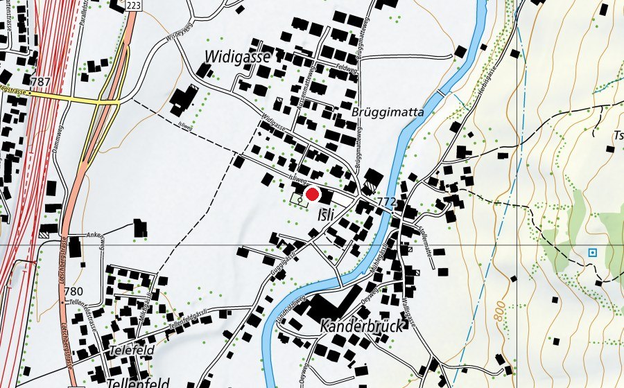 Mappa con la posizione di Kanderbrück (Scuola)