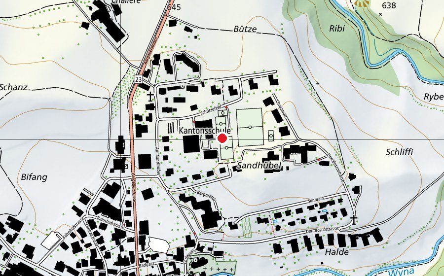 Map showing the location of Kantonsschule Beromünster (School)
