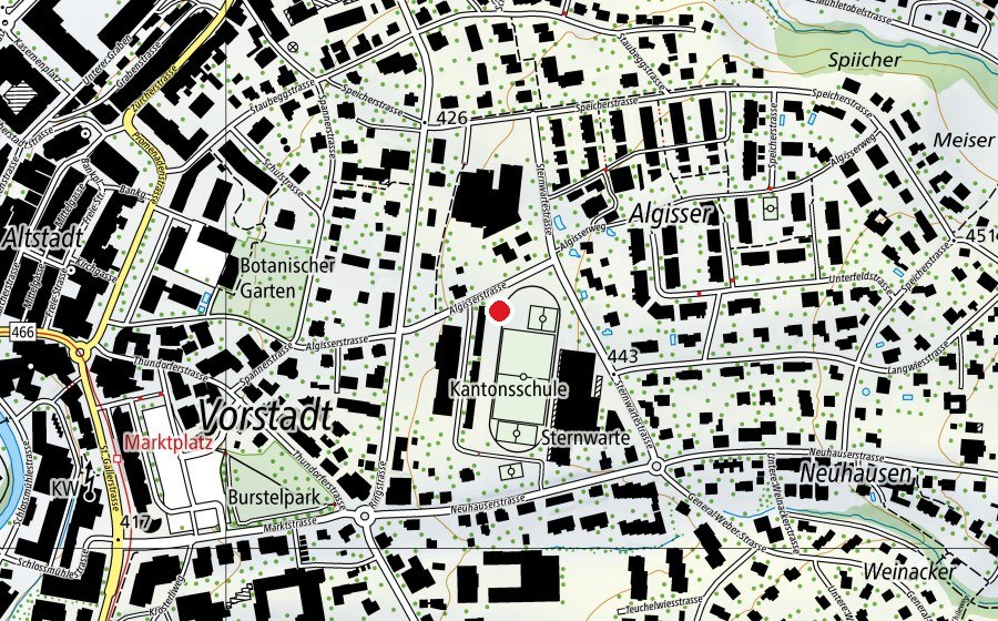 Carte indiquant l’emplacement de Kantonsschule Frauenfeld (École)