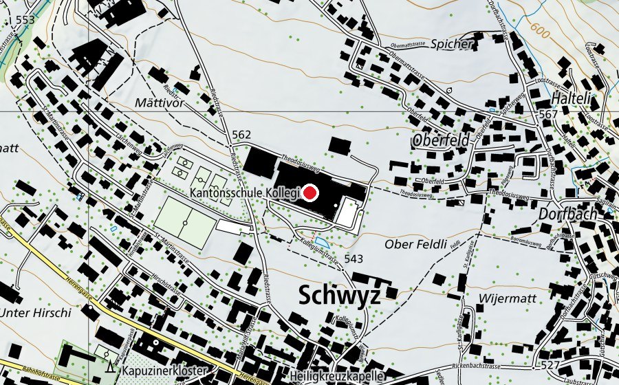 Mappa con la posizione di Kantonsschule Kollegium Schwyz (Scuola)