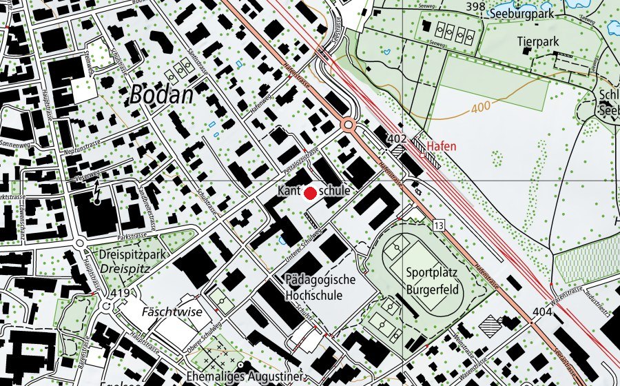 Carte indiquant l’emplacement de Kantonsschule Kreuzlingen (École)