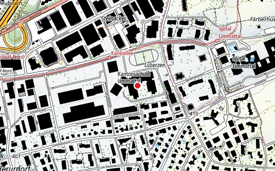 Mappa con la posizione di Kantonsschule Limmattal (Scuola)