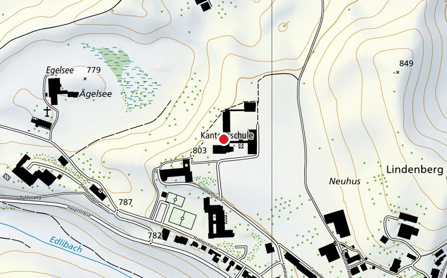 Carte indiquant l’emplacement de Kantonsschule Menzingen KSM (École)
