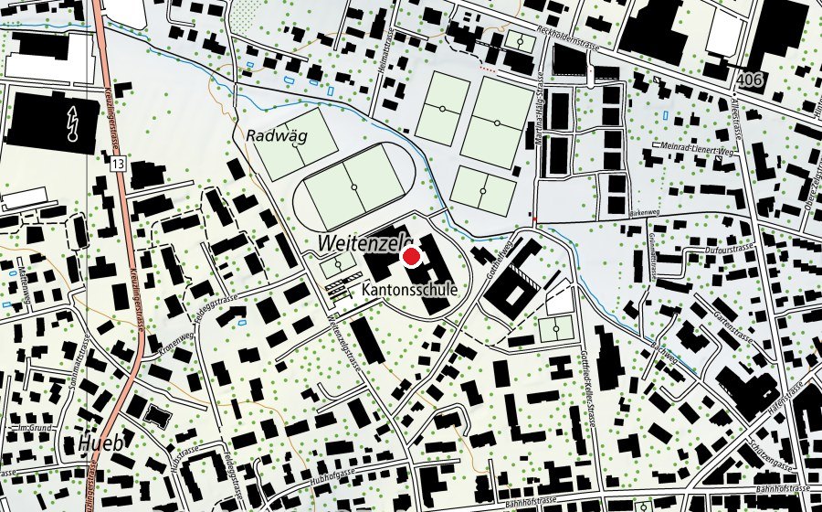Karte mit dem Standort von Kantonsschule Romanshorn (Schule)