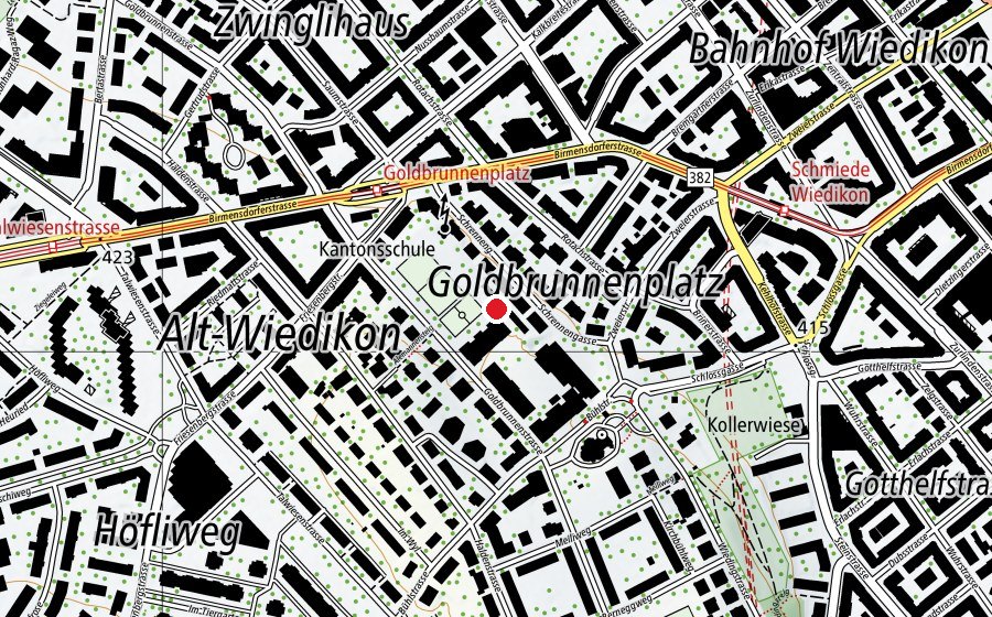 Mappa con la posizione di Kantonsschule Wiedikon (Scuola)