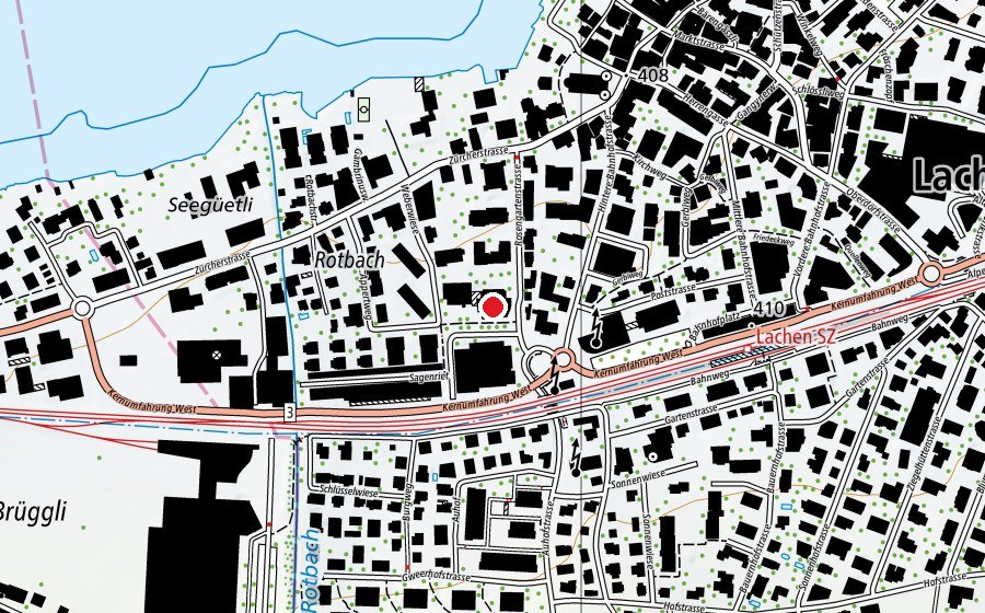 Carte indiquant l’emplacement de Kaufmännische Berufschule Lachen (École)