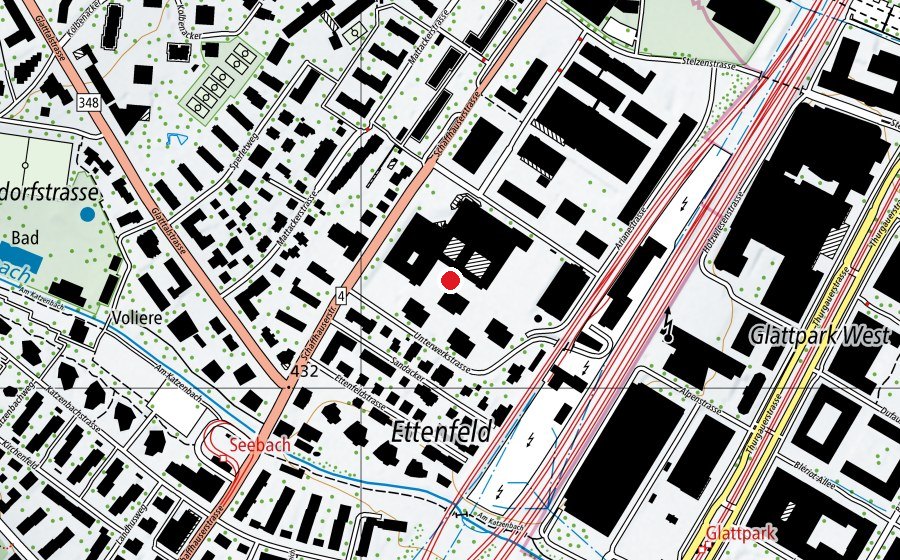 Karte mit dem Standort von KIBS Zürich Seebach (Schule)