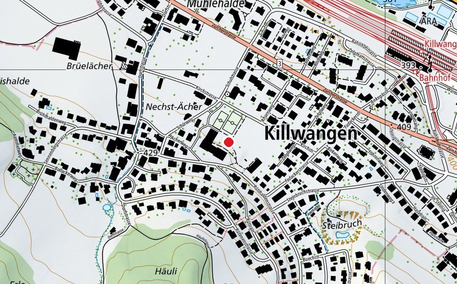 Mappa con la posizione di Killwangen (Scuola)