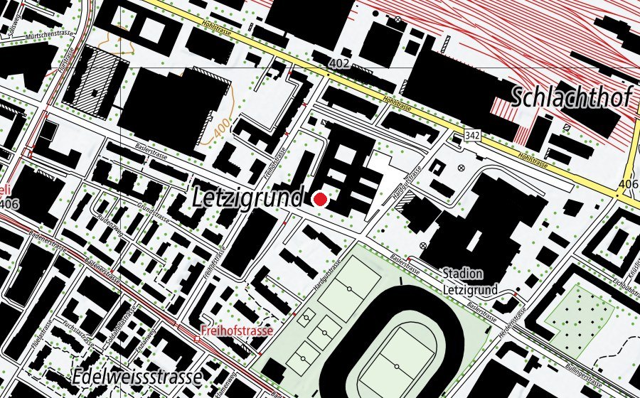 Mappa con la posizione di Kinder Campus - Eingang Säule 04 (Scuola)