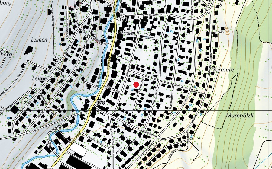 Map showing the location of Kindergarten Akazien (School)