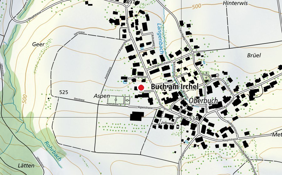 Carte indiquant l’emplacement de Kindergarten Buch am Irchel (École)