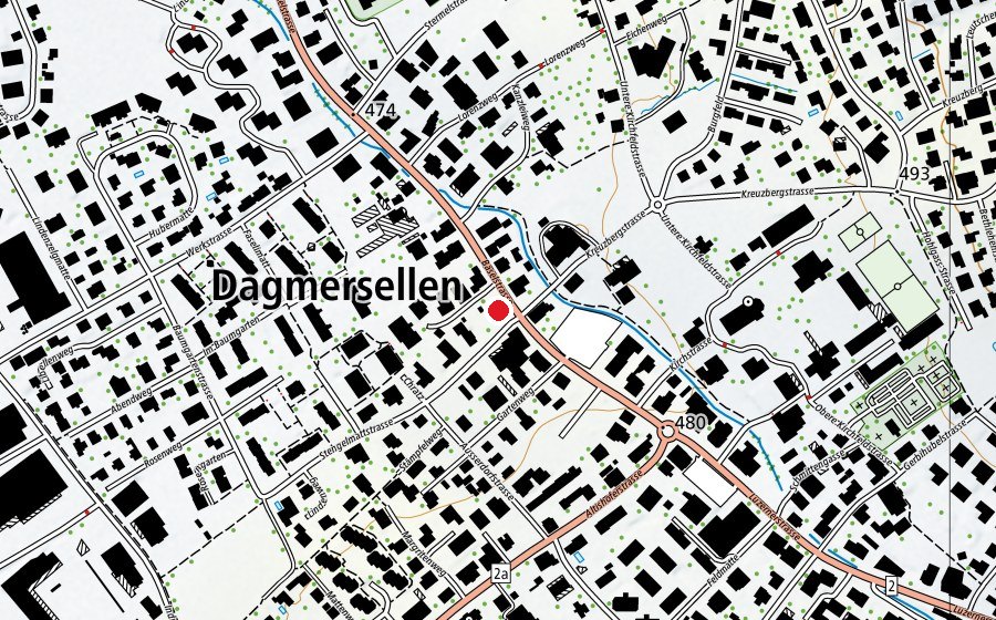 Karte mit dem Standort von Kindergarten (Schule)