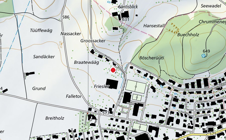 Map showing the location of Kindergarten Eschlikon (School)