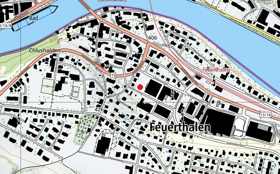 Karte mit dem Standort von Kindergarten Haldenstrasse (Schule)