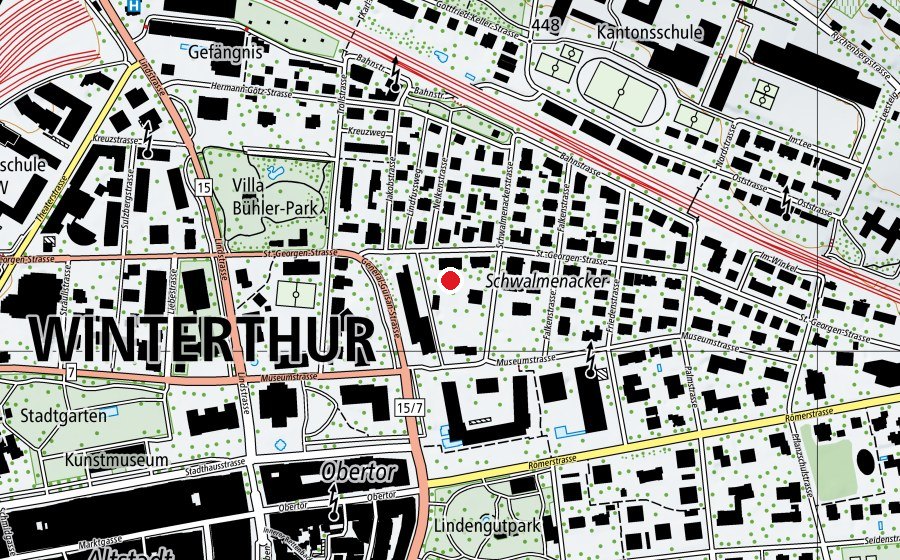Map showing the location of Kindergarten Inneres Lind (School)