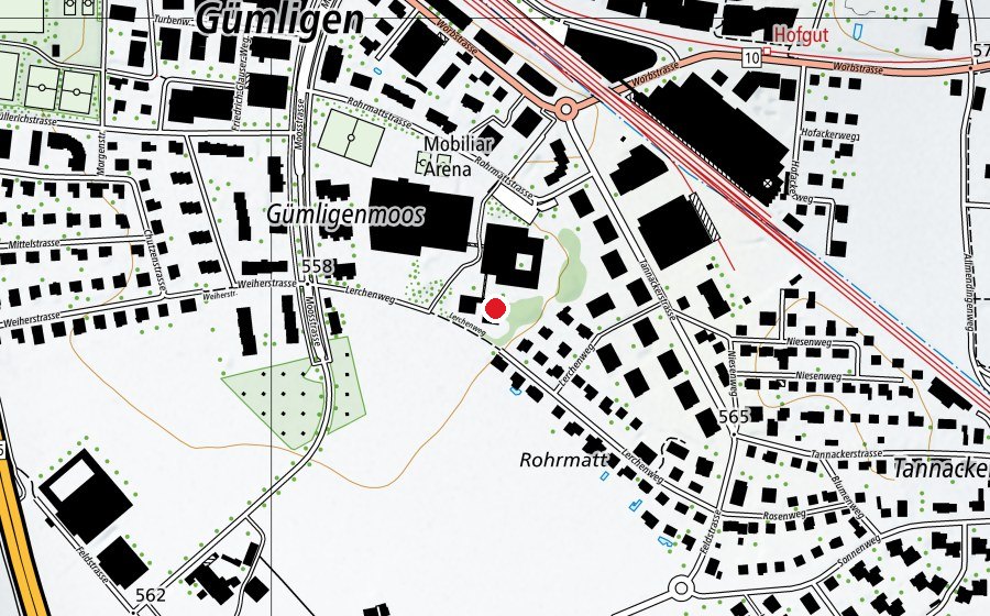 Carte indiquant l’emplacement de Kindergarten Moos (École)