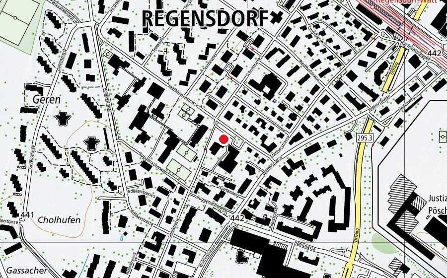 Karte mit dem Standort von Kindergarten Ruggenacher 1 (Schule)