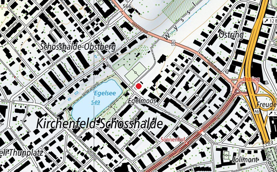 Map showing the location of Kindergarten & Schule Wyssloch (School)