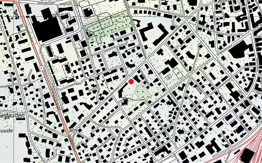 Carte indiquant l’emplacement de Kindergarten Sonnenwinkel (École)