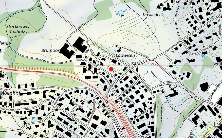 Mappa con la posizione di Kindergarten Taaholz (Scuola)