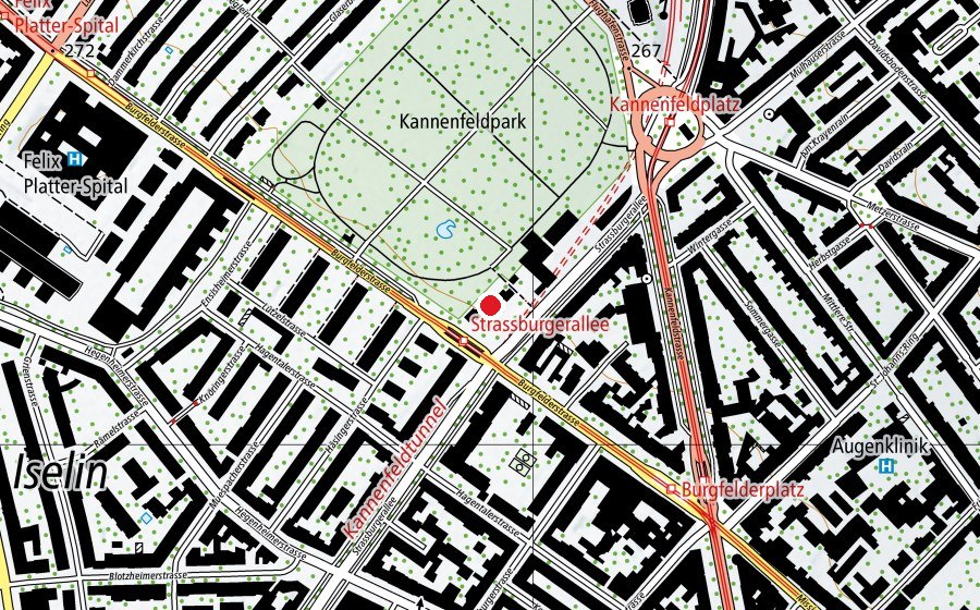 Map showing the location of Kindergarten & Tagesstruktur Burgfelderstrasse (School)