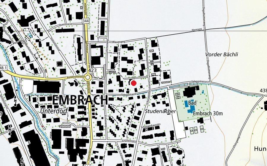 Carte indiquant l’emplacement de Kindergarten Vorderbächli (École)