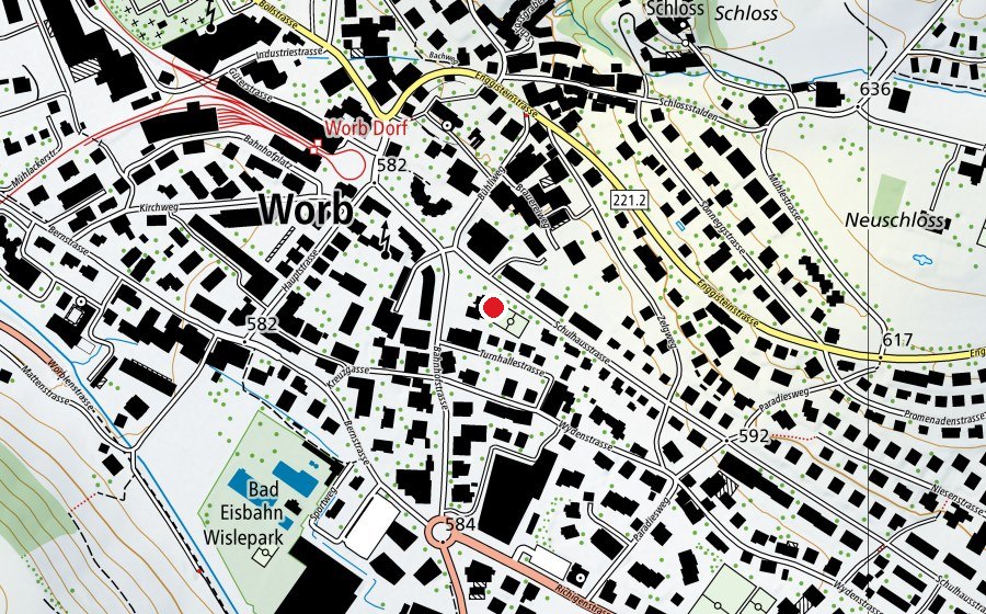 Carte indiquant l’emplacement de Kindergartenzentrum (École)