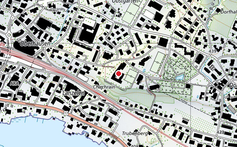 Carte indiquant l’emplacement de Kirchbühl Süd (École)