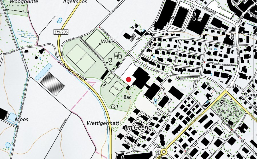 Map showing the location of Kleine Kreuzzelg (School)