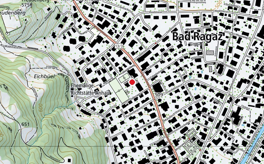 Map showing the location of Kleinfeld (School)