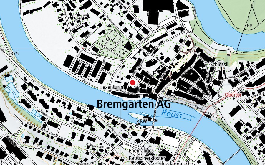 Map showing the location of Kornhaus (School)