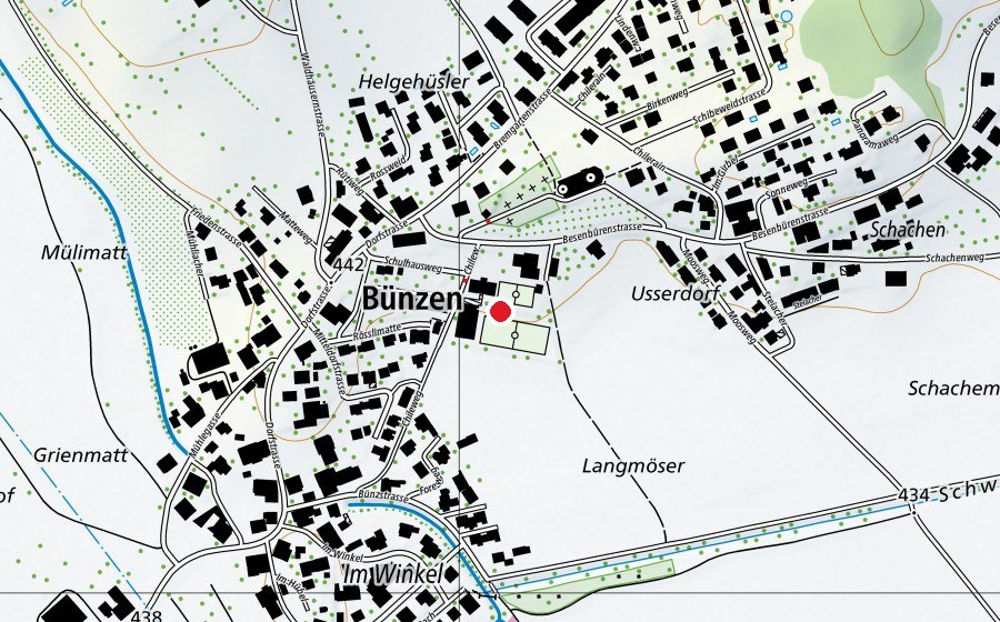 Map showing the location of Kreisschule Bünz (School)