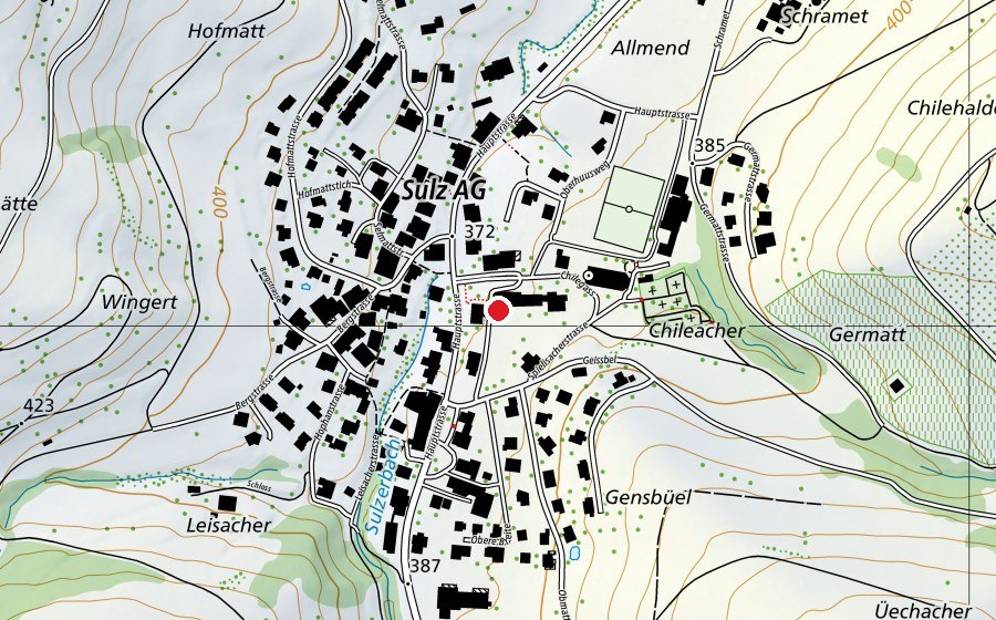 Map showing the location of Kreisschule Sulz (School)