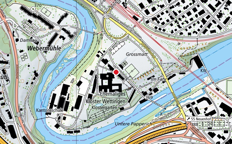 Karte mit dem Standort von KSWE Langbau (Schule)