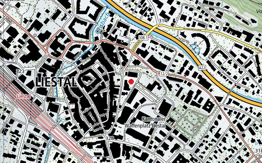 Map showing the location of KV Liestal (School)