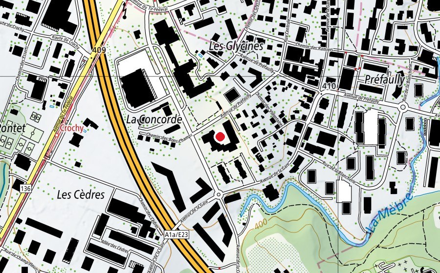 Mappa con la posizione di La Concorde (Scuola)