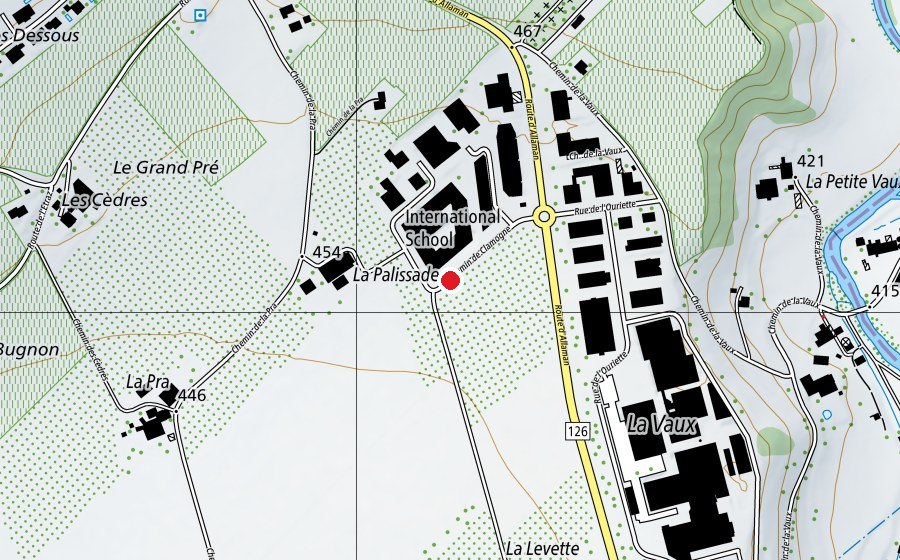 Map showing the location of La Côte International School.org (School)