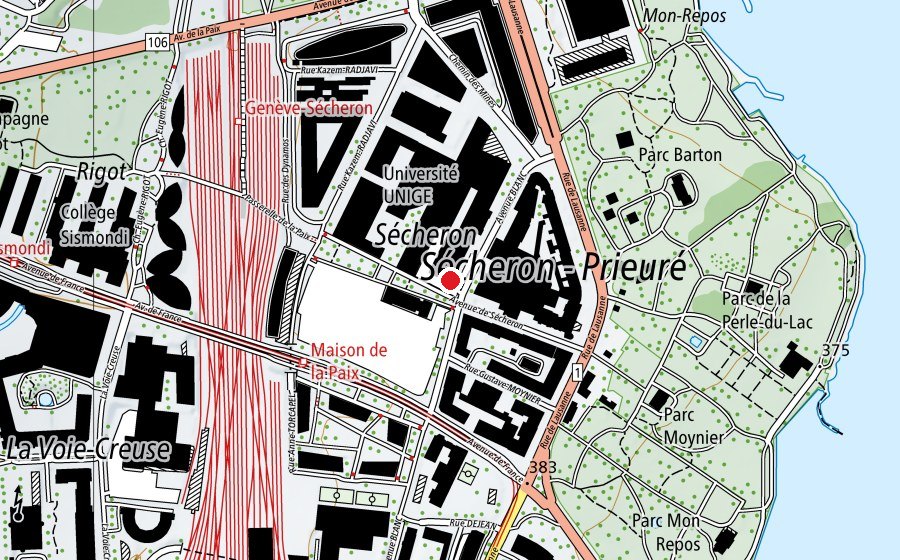 Carte indiquant l’emplacement de La Découverte (École)