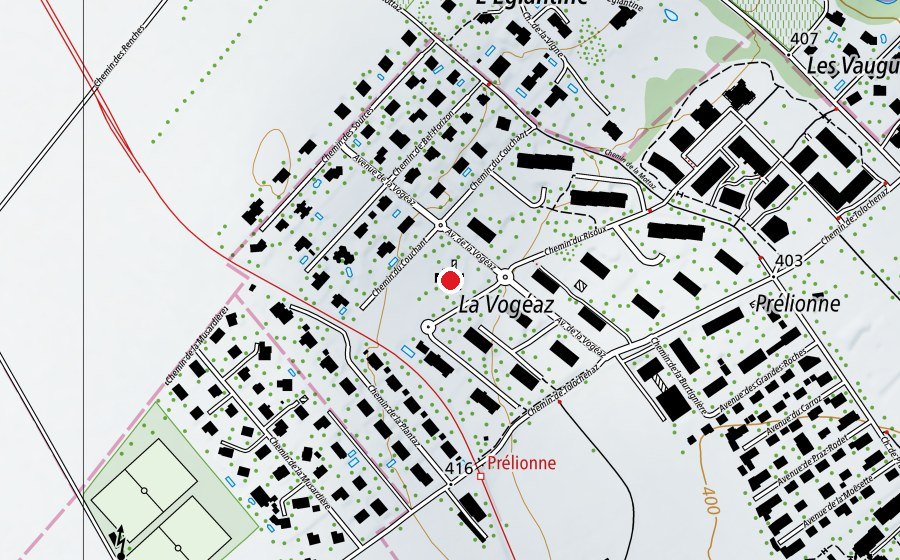 Mappa con la posizione di La Vogéaz (Scuola)