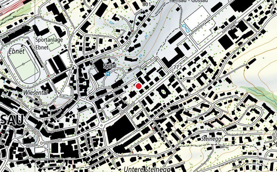 Carte indiquant l’emplacement de Landhaus Ost (École)
