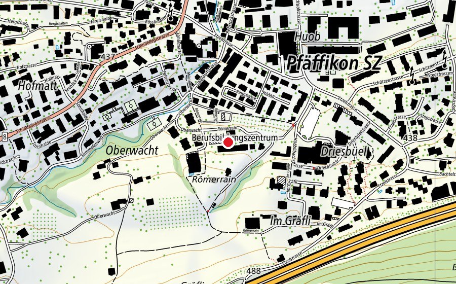 Map showing the location of Landwirtschaftsschule (School)
