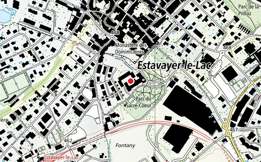 Carte indiquant l’emplacement de Le Sacré-Coeur (École)