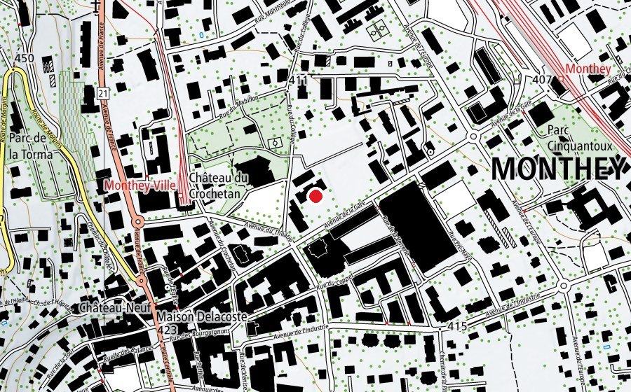 Map showing the location of Le Vieux Collège (School)