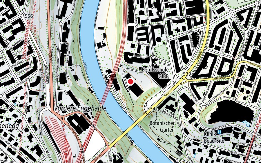 Mappa con la posizione di Lehrhalle (Scuola)
