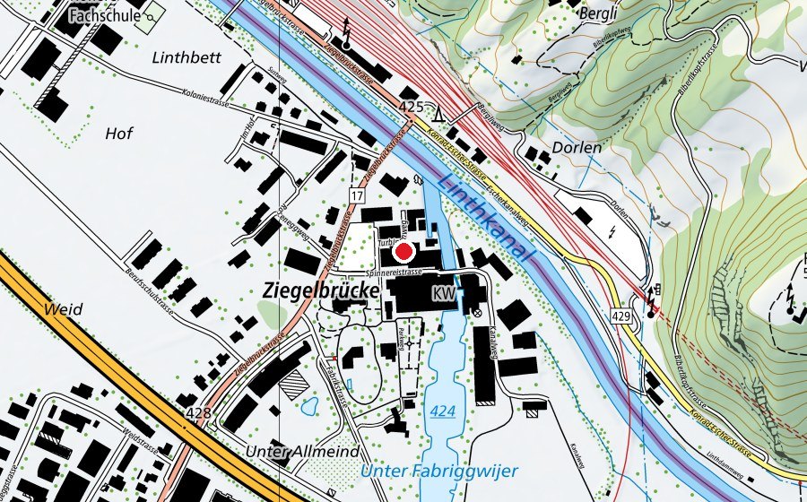 Karte mit dem Standort von LernRaum (Schule)