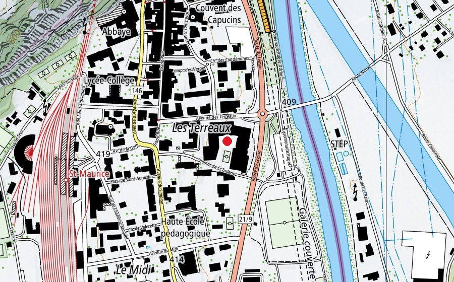 Carte indiquant l’emplacement de Les Tuileries (École)