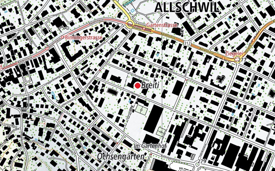 Karte mit dem Standort von Letten (Schule)