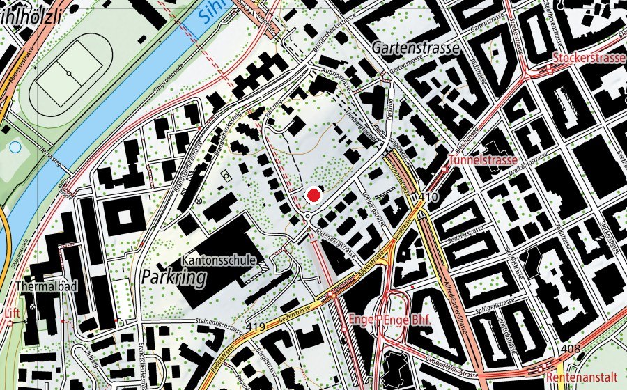 Map showing the location of Liceo Artistico (School)