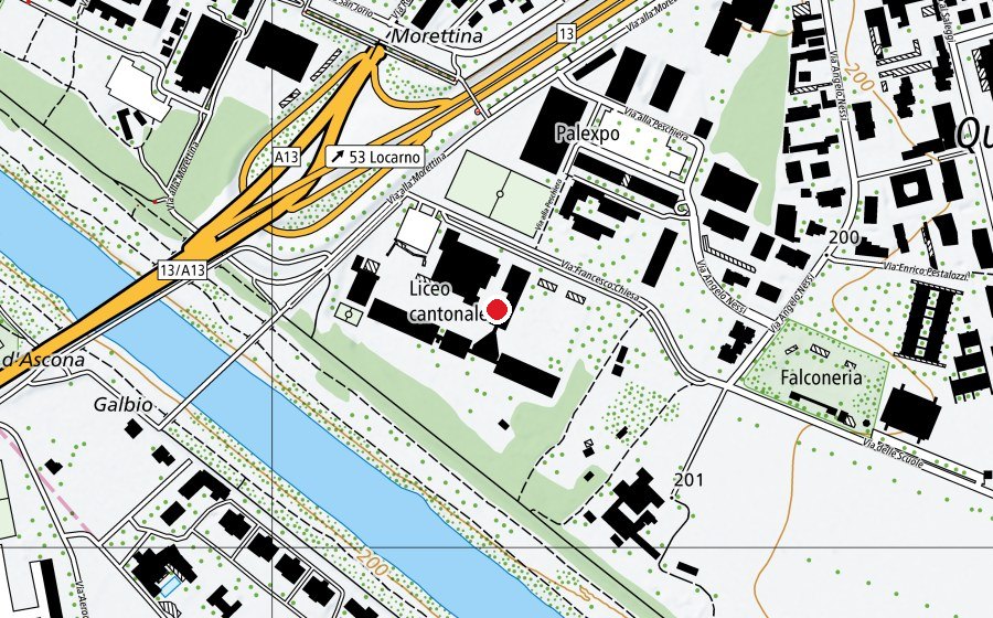 Mappa con la posizione di Liceo cantonale Locarno (Scuola)