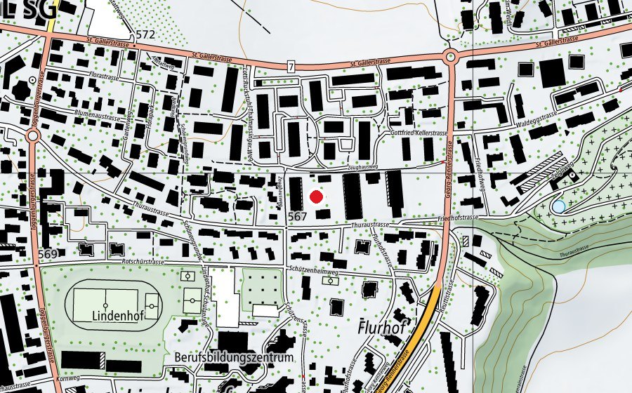 Mappa con la posizione di Lindenhof Provisorium (Scuola)